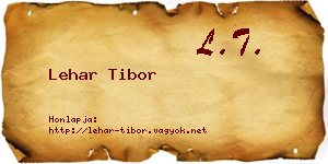 Lehar Tibor névjegykártya